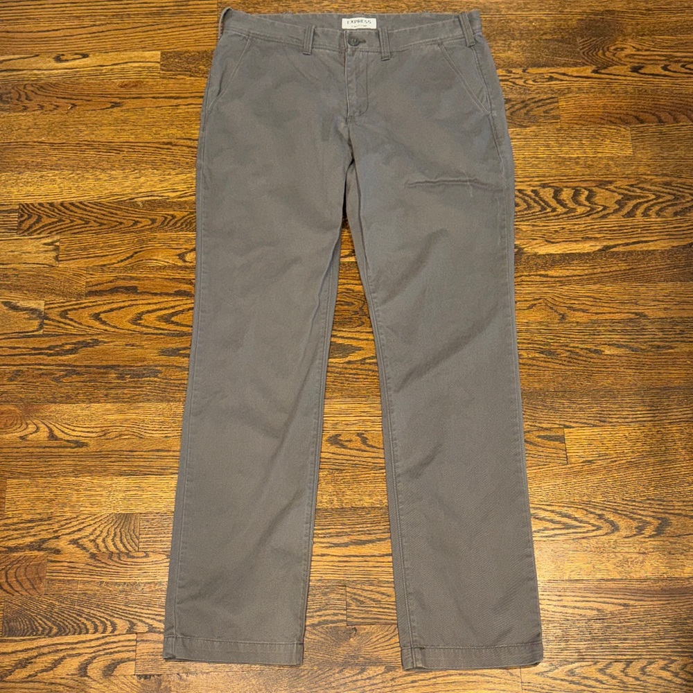 Express Charcoal Slim Fit Finn Chinos Men's 32/34